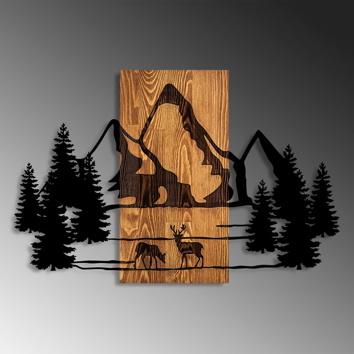 Wallity Natural Habitat Accesorio de Pared de Madera y Metal Nogal y Negro Wallity Natural Habitat Accesorio de Pared de Madera y Metal Nogal y Negro